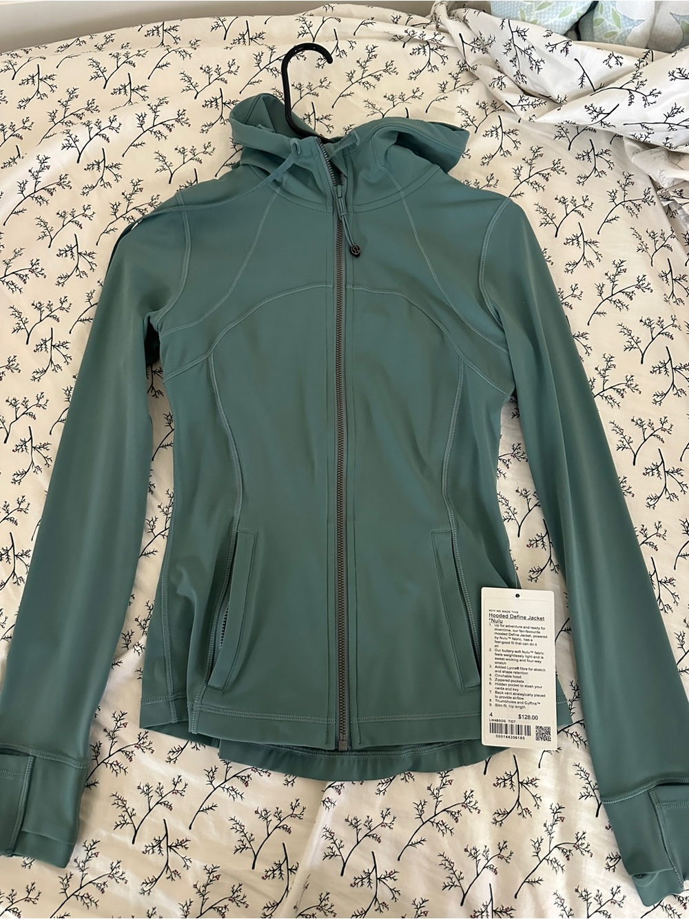 Lululemon Hooded Define Jacket Nulu Tidewater Teal Sz 4 NWT